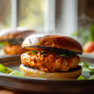 Buffalo Chicken Burgers Recipe with Cheesy Twist