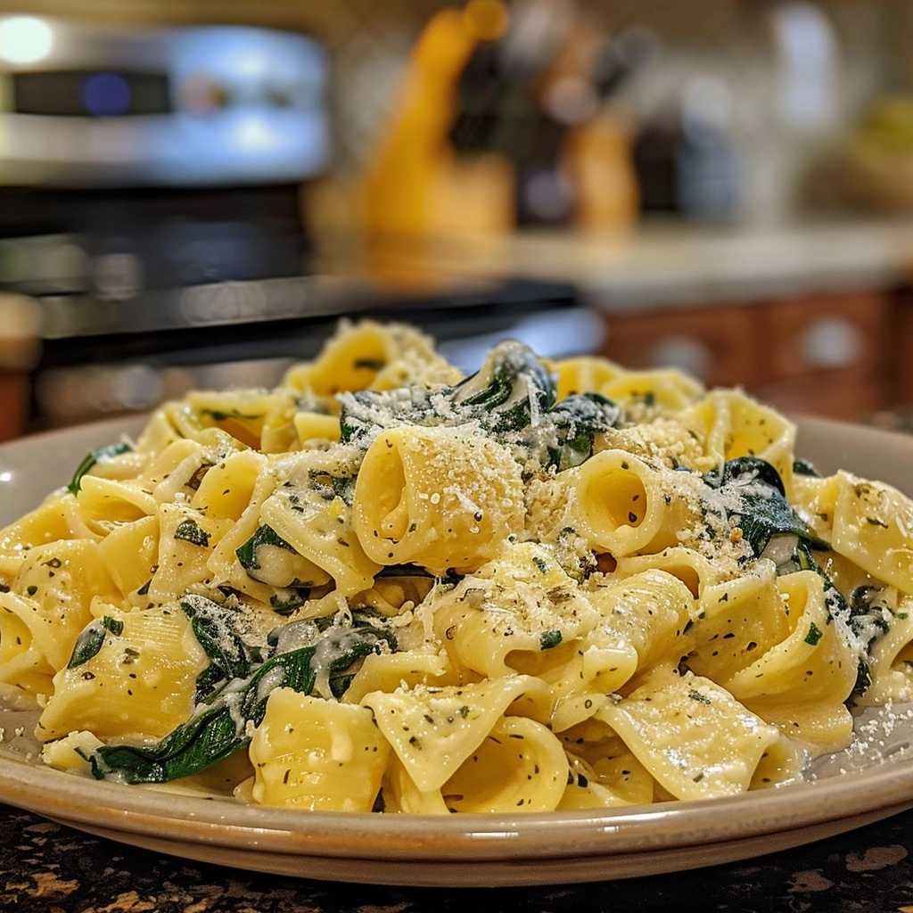 Lemon Spinach Pasta with Zesty Garlic