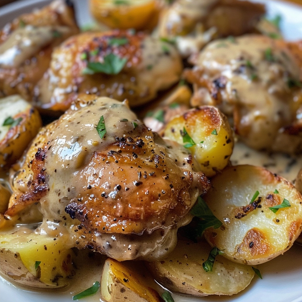 Garlic Parmesan Chicken & Potatoes (Crockpot)