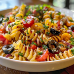 Classic Italian Pasta Salad with Rotini and Cherry Tomatoes