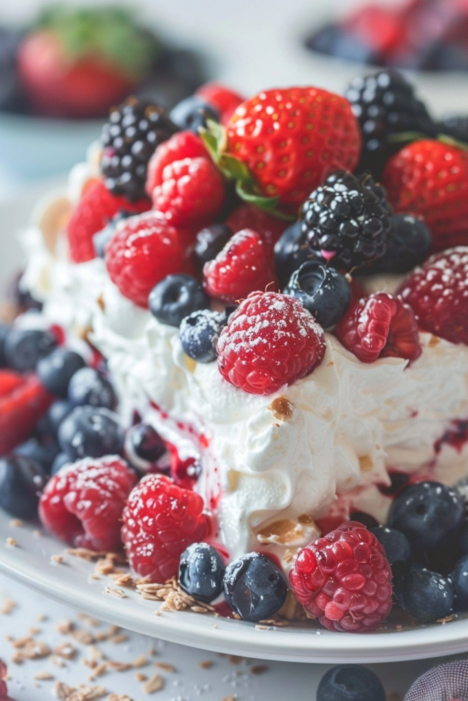 Red White & Blue Mixed Berry Yum Yum | Easy No-Bake 4th of July Dessert