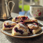Lemon Blueberry HOMEMADE Scones, Flaky and Bright