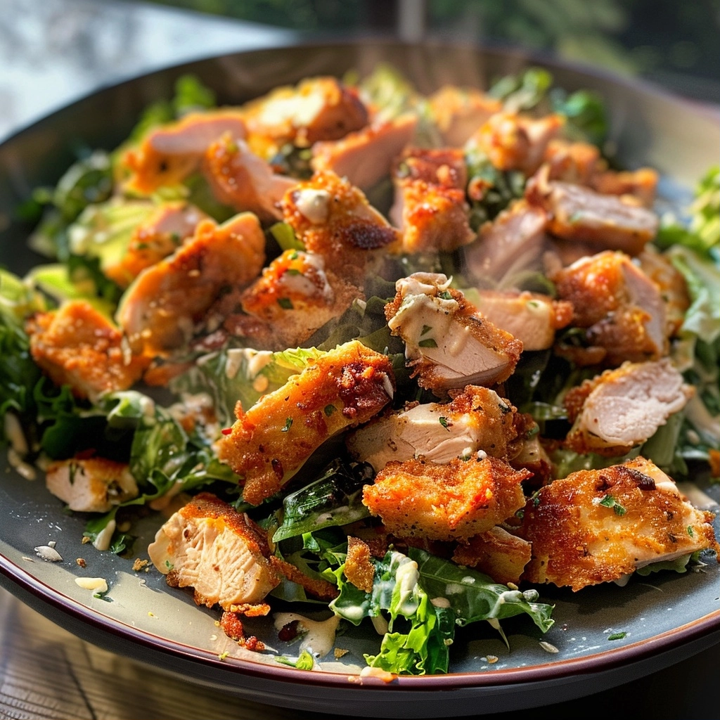 EXTRA Crispy Chicken Caesar Salad—A Crumb-Crusted Marvel with a Zesty Twist