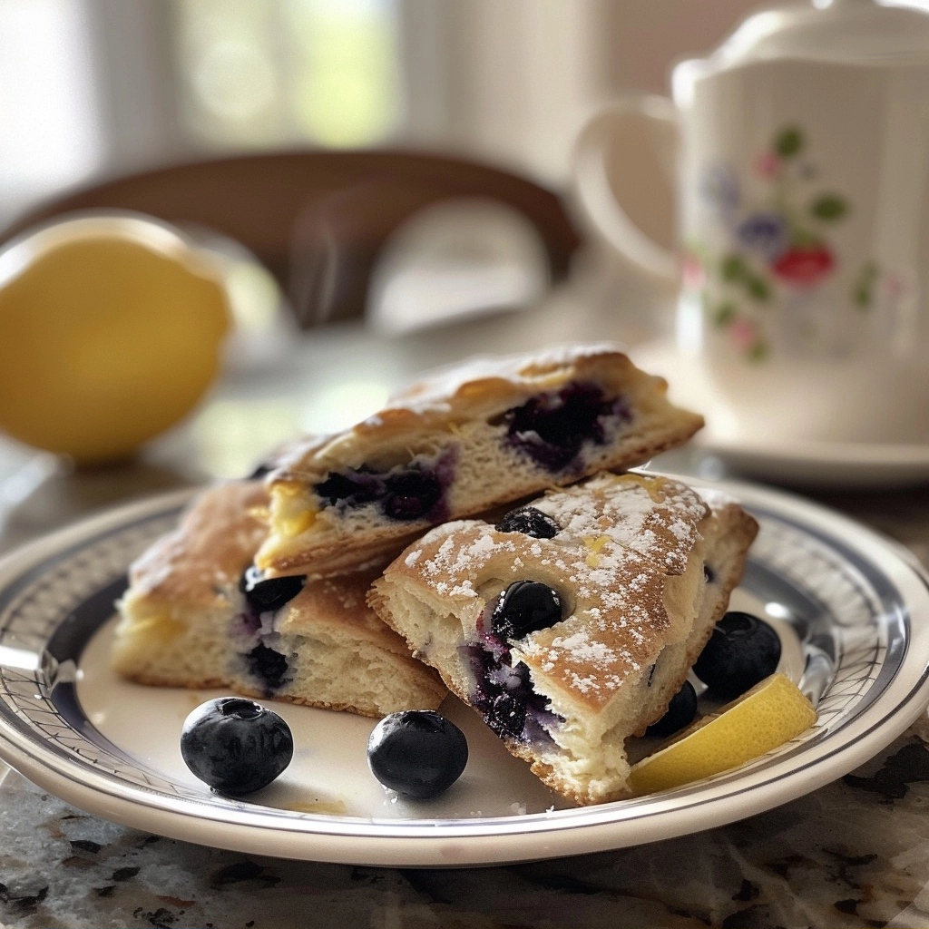 Lemon Blueberry HOMEMADE Scones, Flaky and Bright