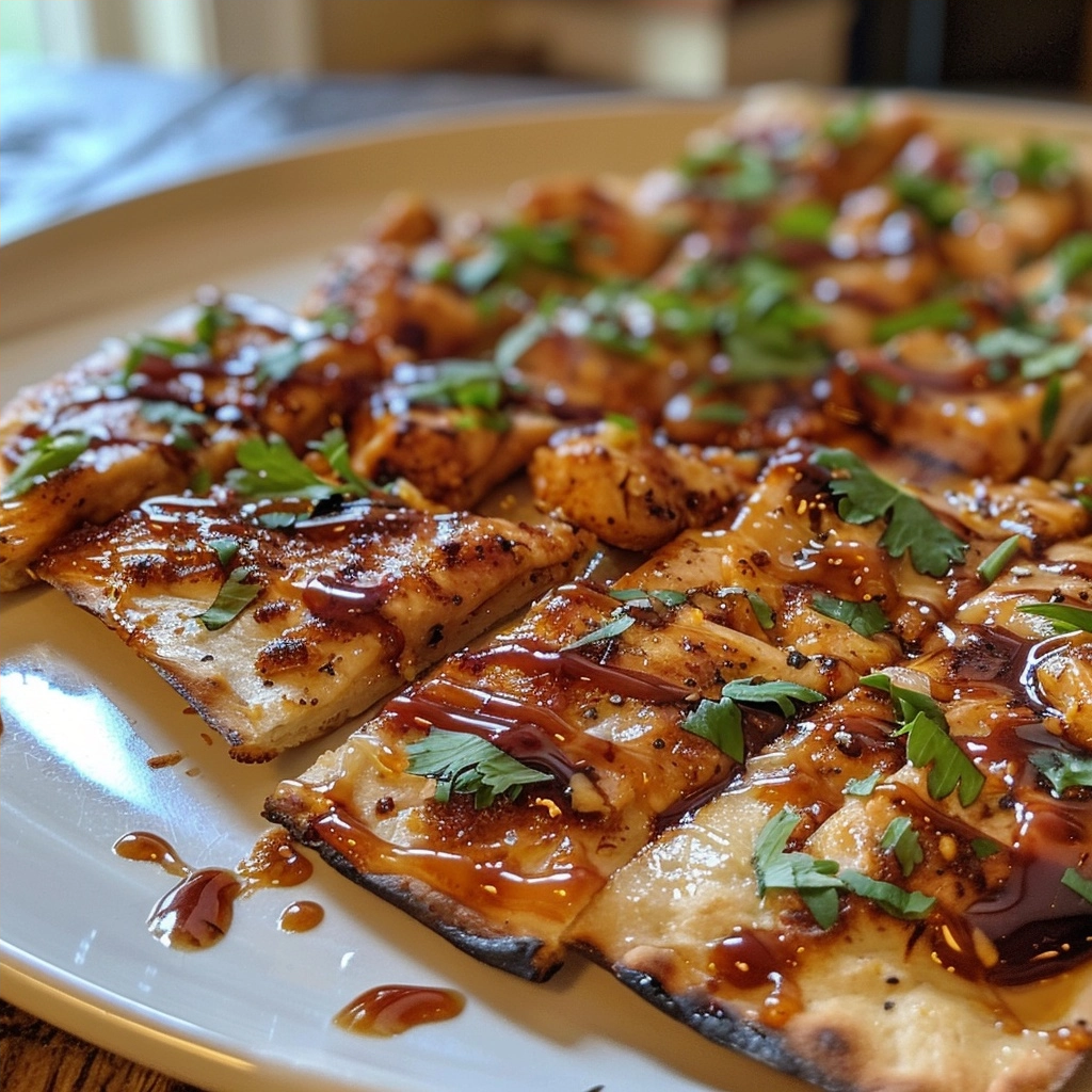 Spicy Honey BBQ Chicken Flatbread Recipe