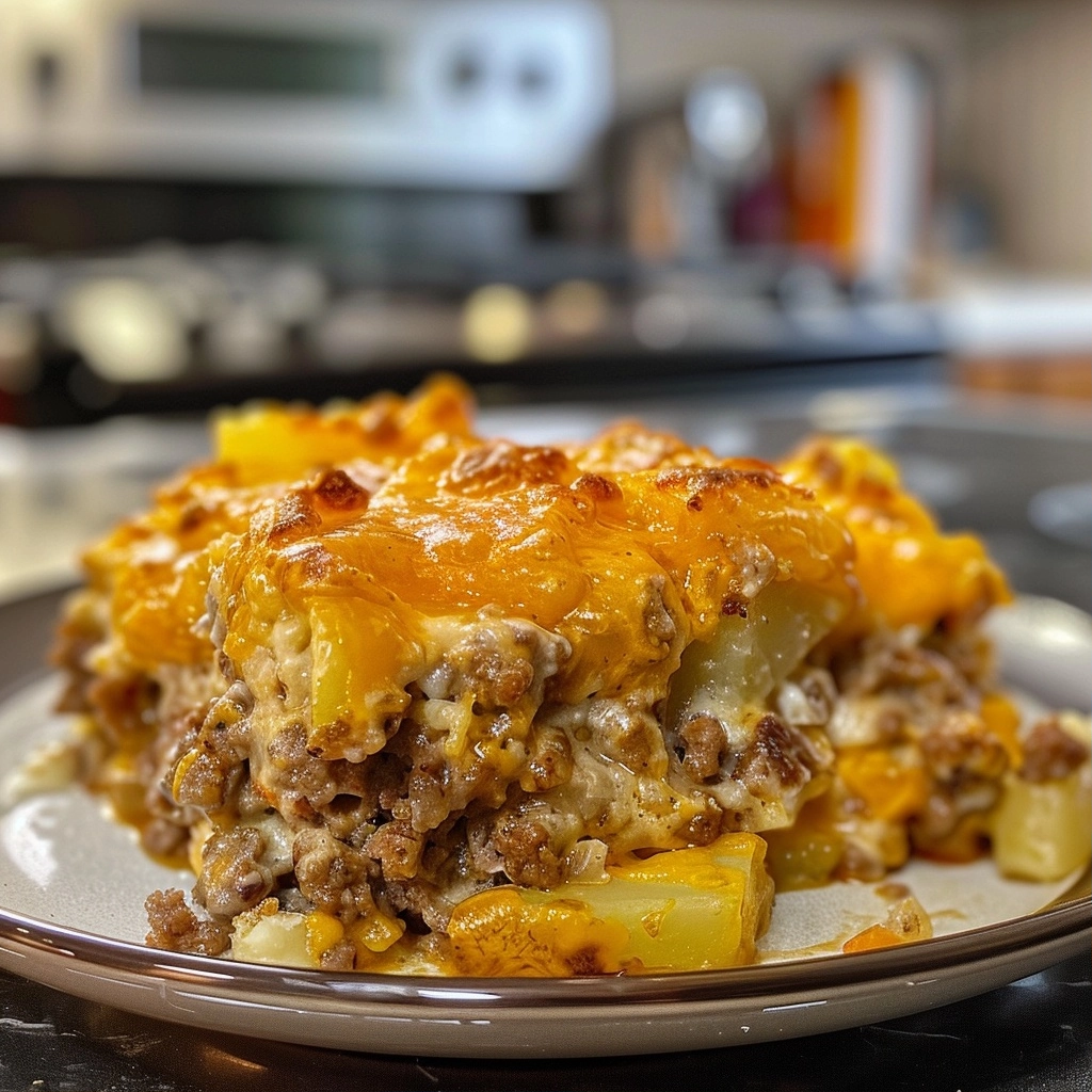 Cheesy Hamburger Potato Casserole