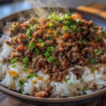 Crispy Honey Garlic Ground Beef Rice Bowl Recipe