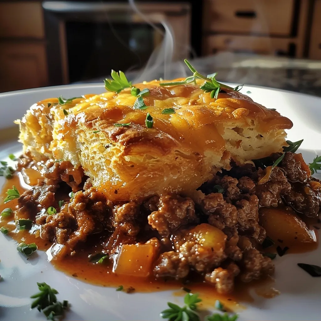 Sloppy Joe Cheddar Bay Biscuit Casserole