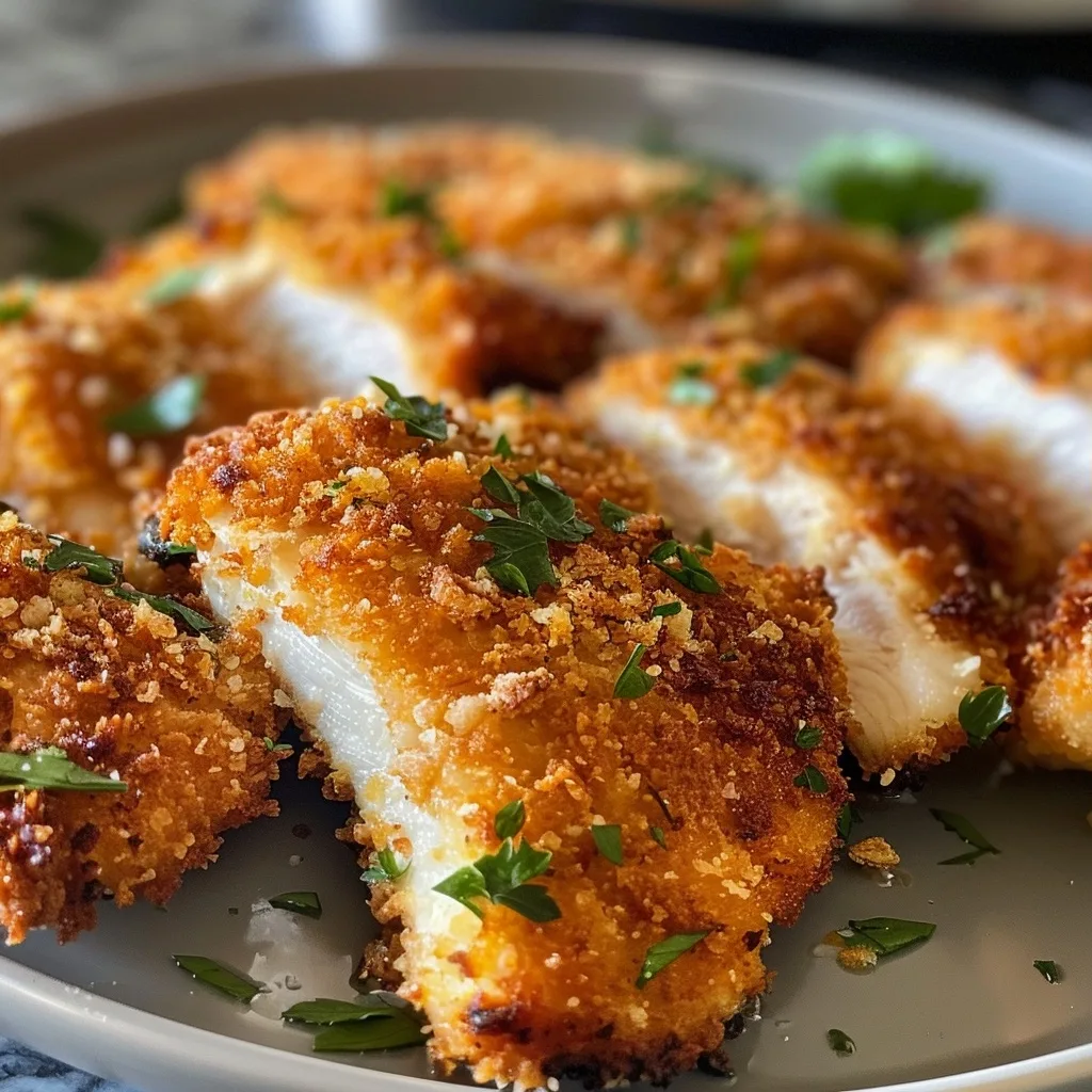 Easy Crispy Parmesan Crusted Chicken