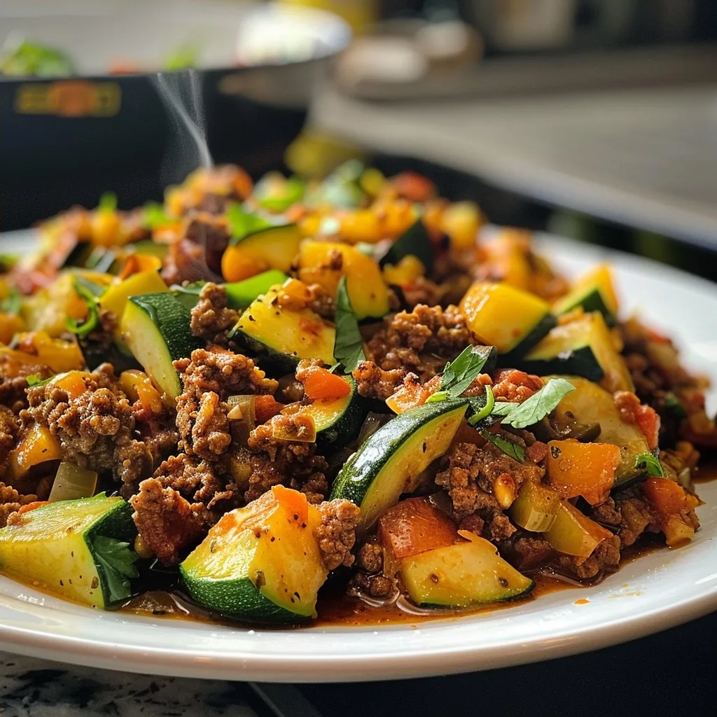 Zesty Mexican Zucchini and Ground Beef Skillet