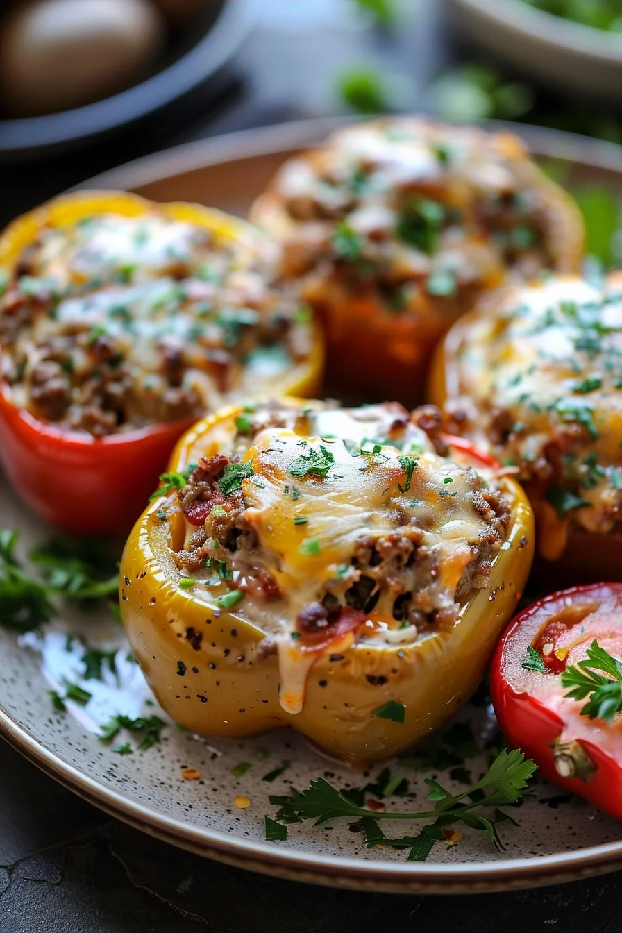 Cheesy Ground Beef Stuffed Bell Peppers 3 image 1781971407363
