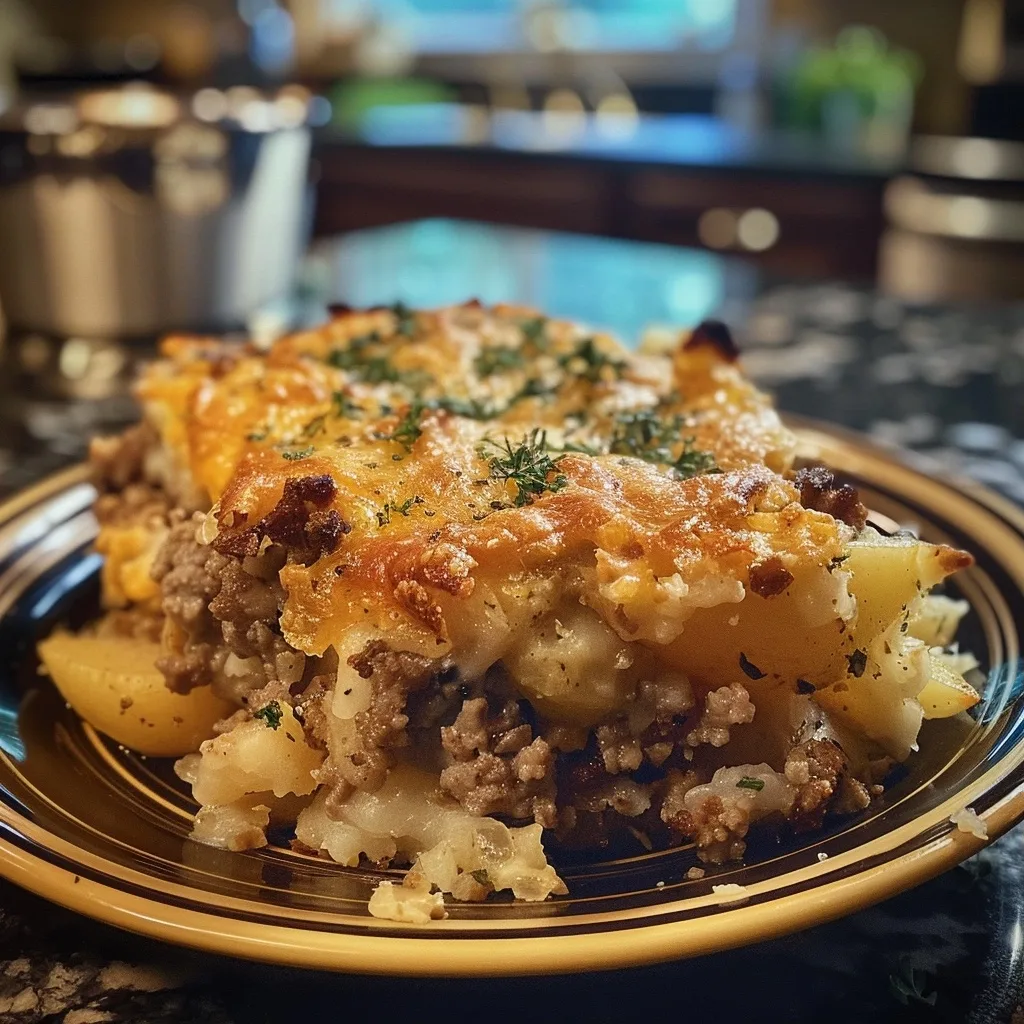 Cheesy Hamburger Potato Casserole
