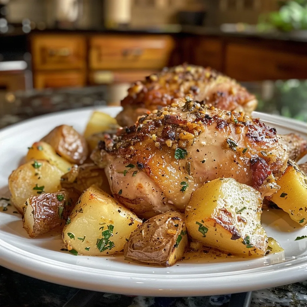 Slow Cooker Parmesan Garlic Chicken and Potatoes