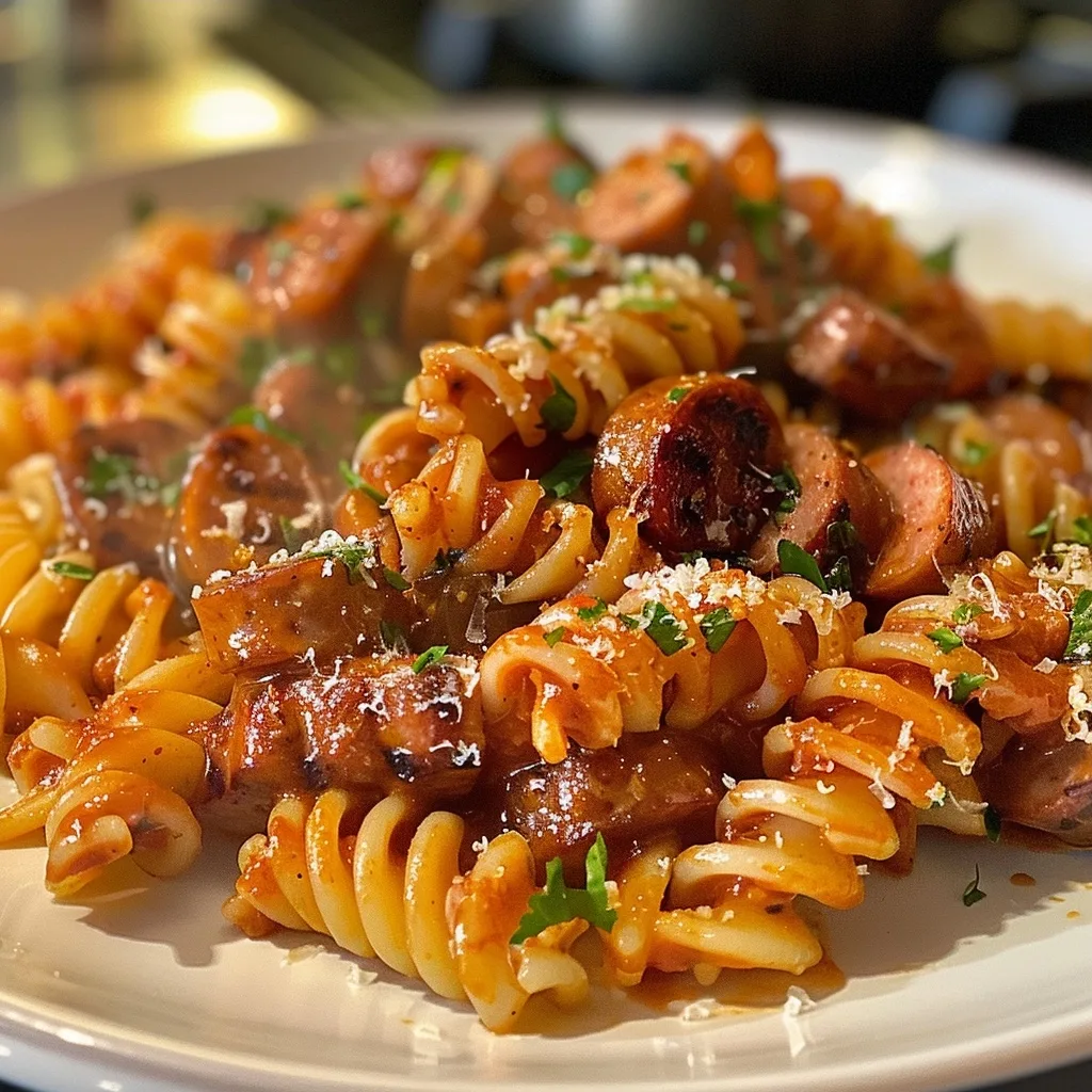 One-Pot Honey BBQ Sausage Pasta Perfection