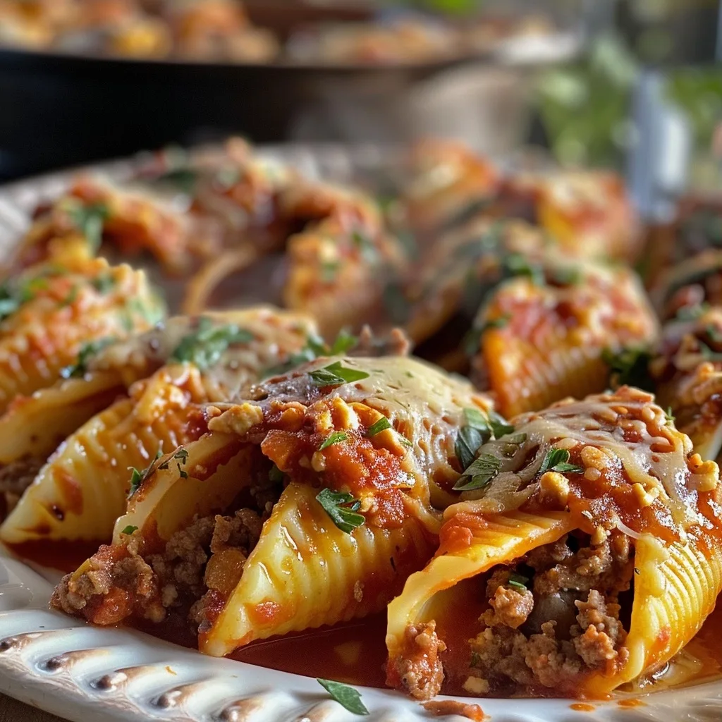 Easy Baked Beef and Ricotta Stuffed Shells