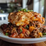 Sloppy Joe Cheddar Bay Biscuit Casserole