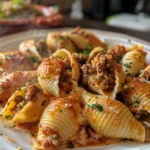 Cheesy Ground Beef Stuffed Shells
