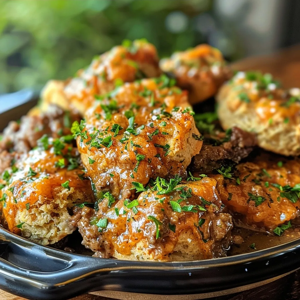 Ground Beef Cobbler with Cheddar Bay Biscuits