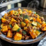 Ground Beef Zucchini Sweet Potato Skillet