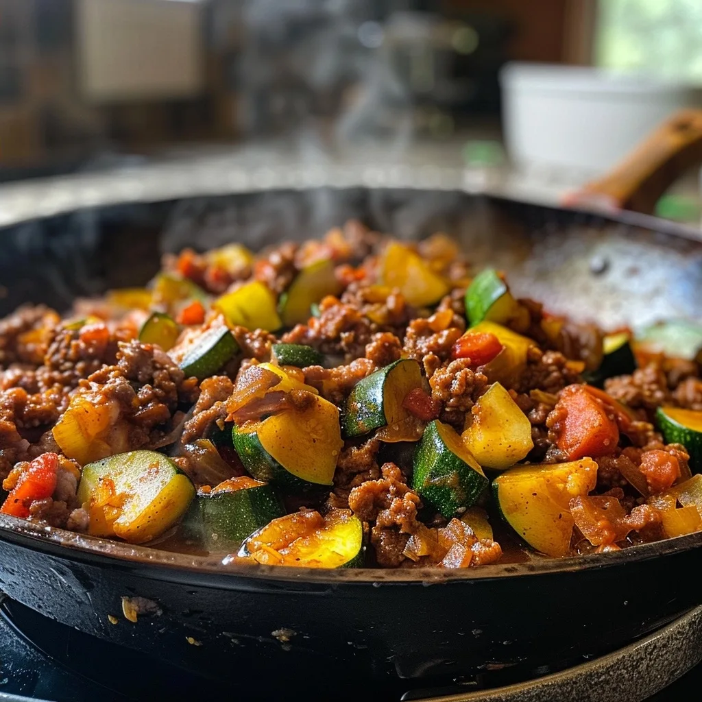 Mexican Zucchini Ground Beef Skillet