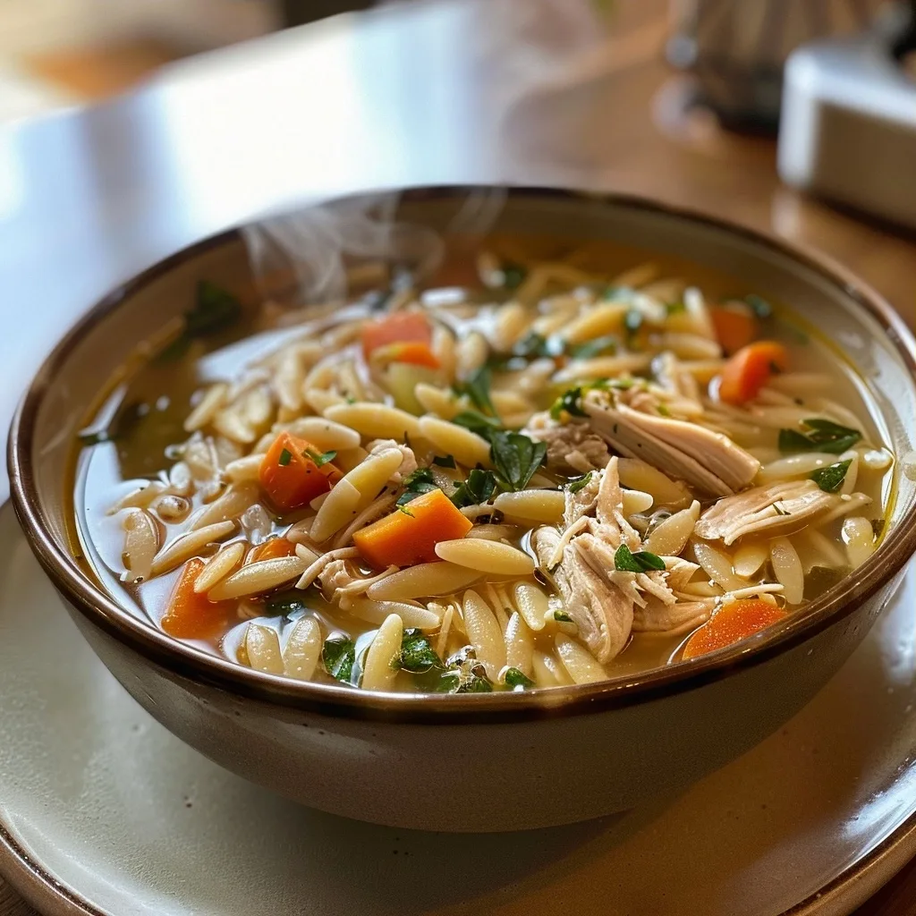 Easy Lemon Chicken Orzo Soup Recipe
