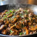 Quick Ground Beef Mushroom Skillet