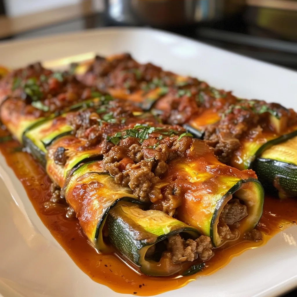 Easy Ground Beef Zucchini Rollatini