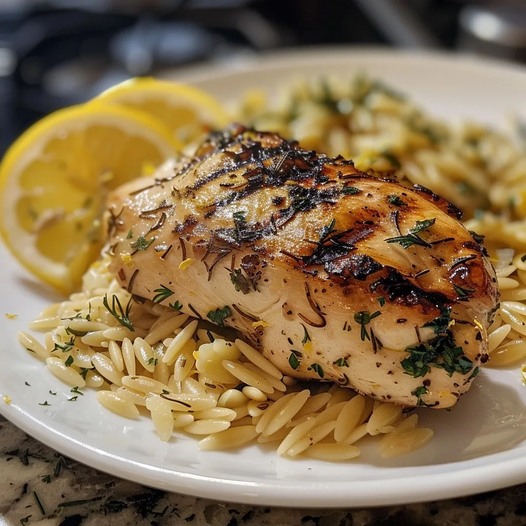 Greek Lemon Chicken and Orzo Dinner