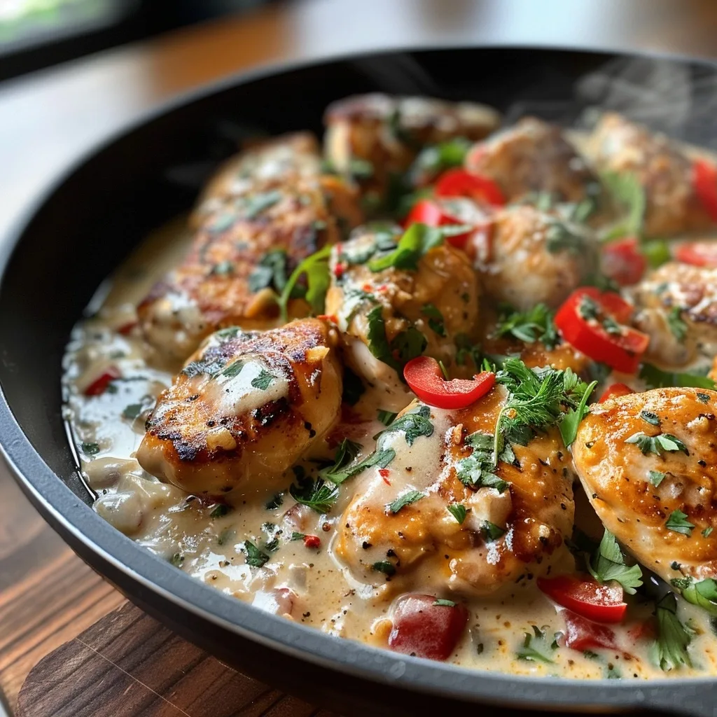 Healthy Creamy Cajun Chicken Skillet