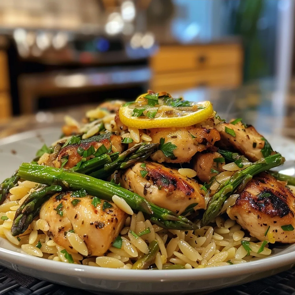 30-Minute Lemon Chicken Asparagus Orzo