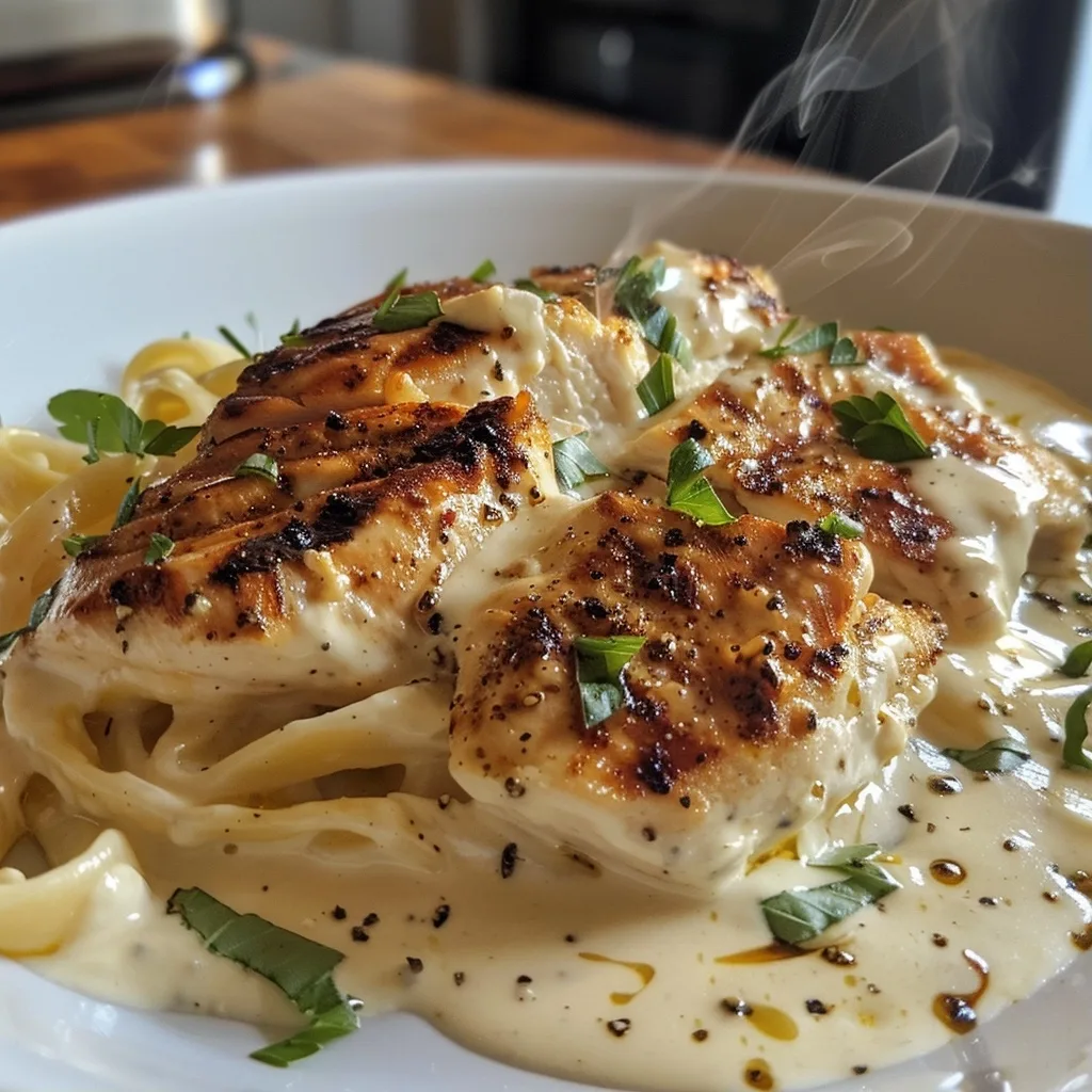 High Protein Grilled Chicken Alfredo