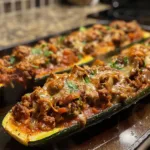 Italian Beef Stuffed Zucchini Boats