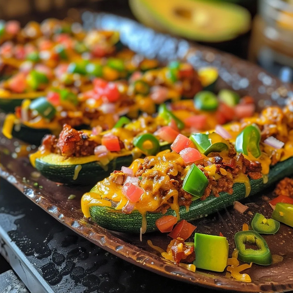 Air Fryer Taco Zucchini Boats