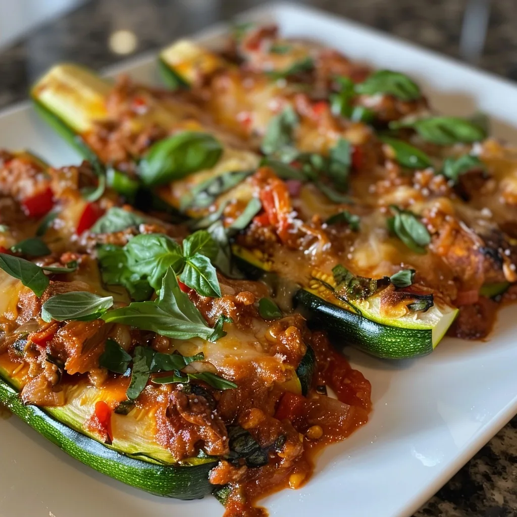 Keto Lasagna Zucchini Boats Recipe