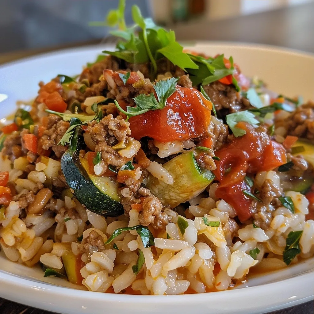 Budget Ground Beef Rice Zucchini Stuffed Recipe