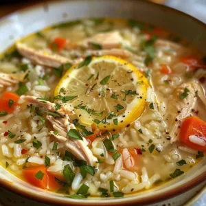 Healthy Lemon Chicken Rice Soup Recipe
