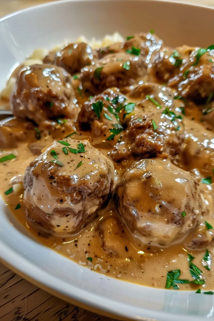 Easy Crockpot Meatball Stroganoff 4 image 1784034305672