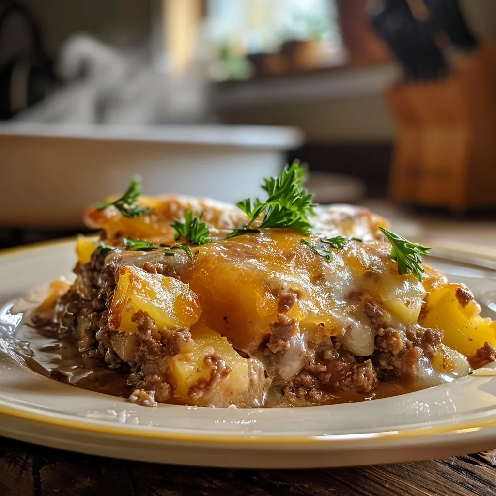 Cheesy Hamburger Potato Casserole