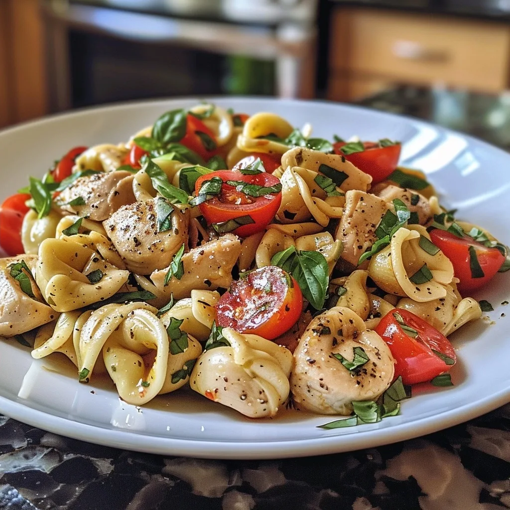 Chicken Caprese Tortellini Pasta Salad