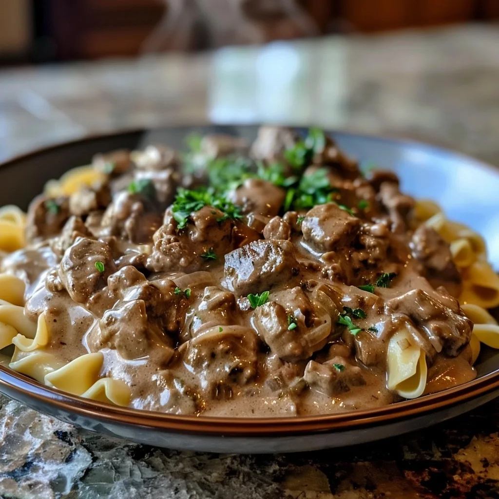 Easy Ground Beef Stroganoff Skillet