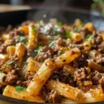 High-Protein Creamy Beef Pasta Skillet