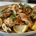 Lemon Herb Shredded Chicken | Easy Crockpot Meal | Healthy