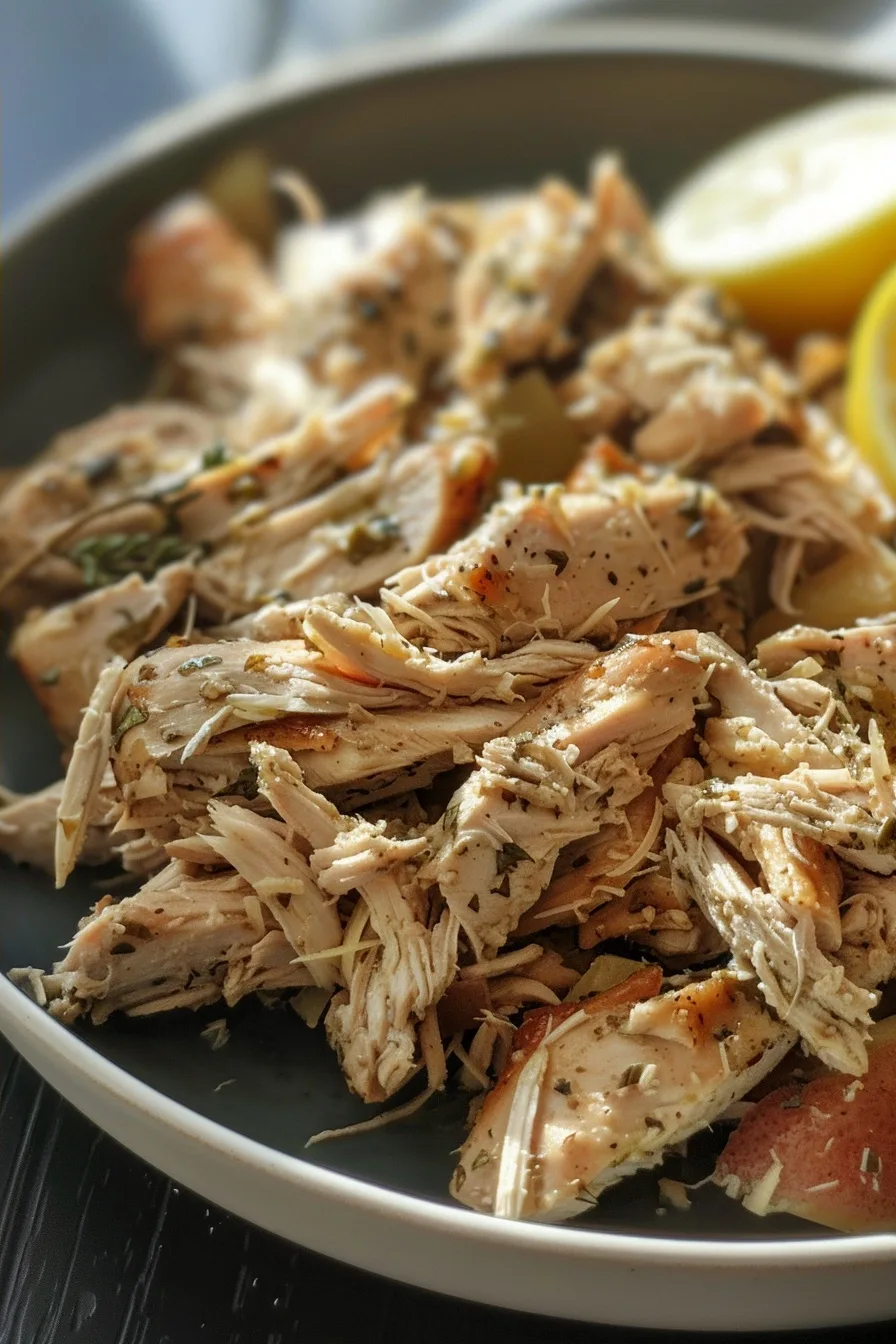 Lemon Herb Shredded Chicken | Easy Crockpot Meal | Healthy 4 image 1784291089216