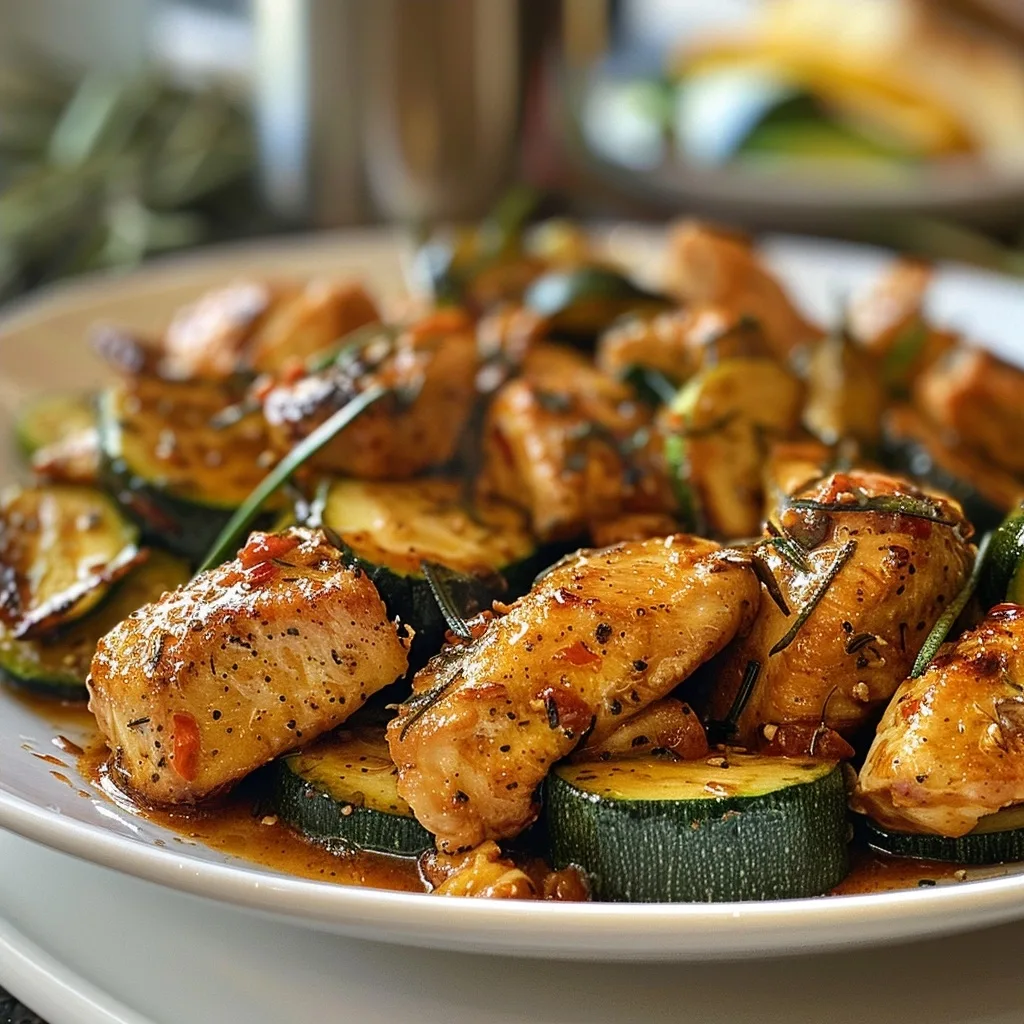 30-Min Chicken & Zucchini Skillet | August Healthy Dinner