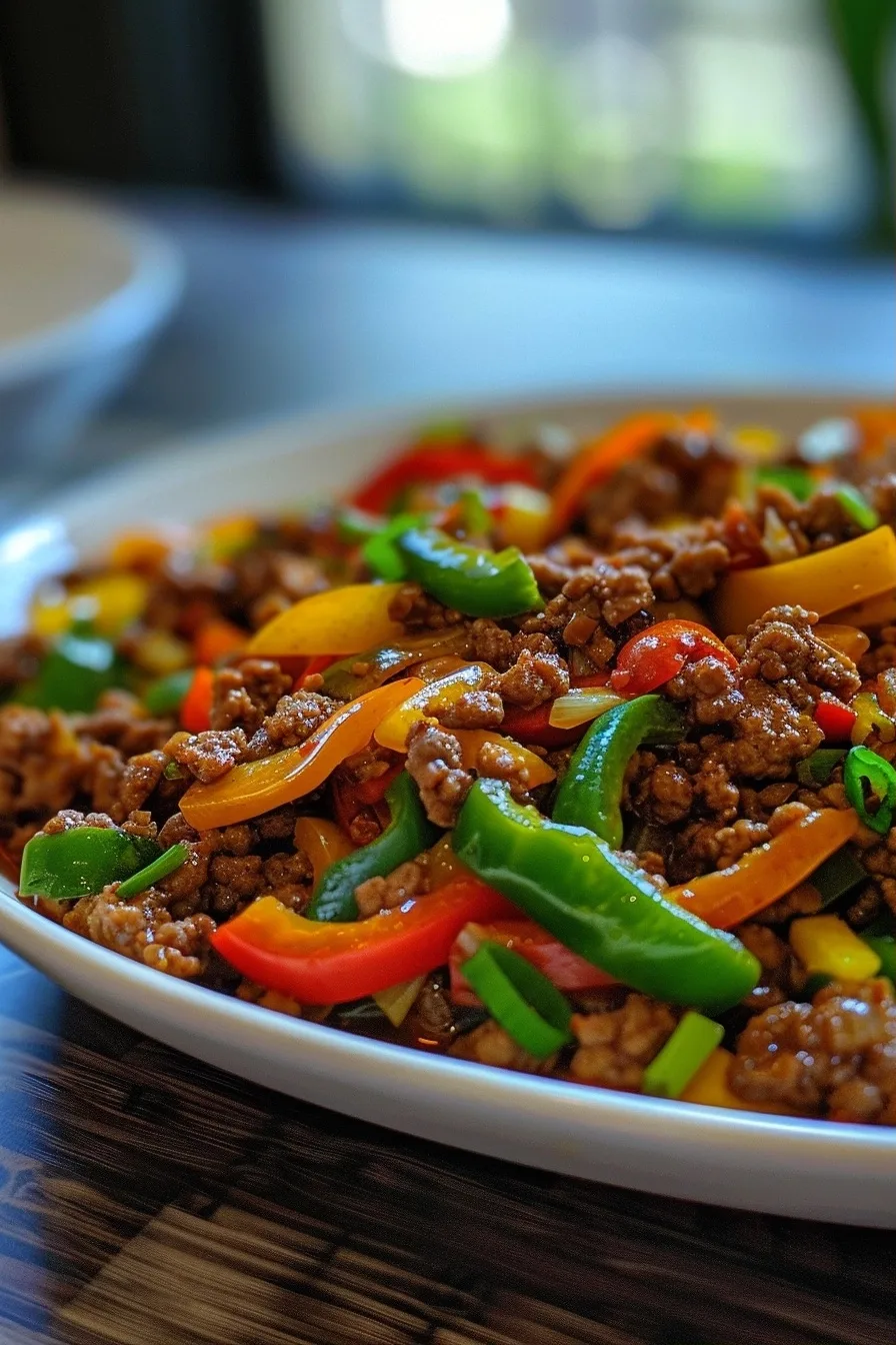 30-Min Ground Beef & Pepper Stir Fry | Fast Healthy Dinner | Budget 4 image 1784554134705