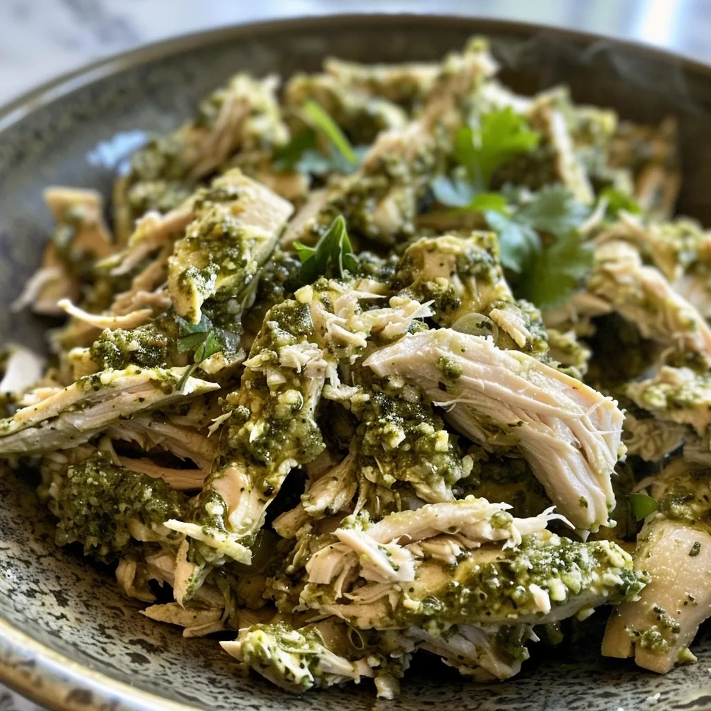 Healthy Shredded Chicken Pesto Bowl | 15-Minute Dinner | Fresh