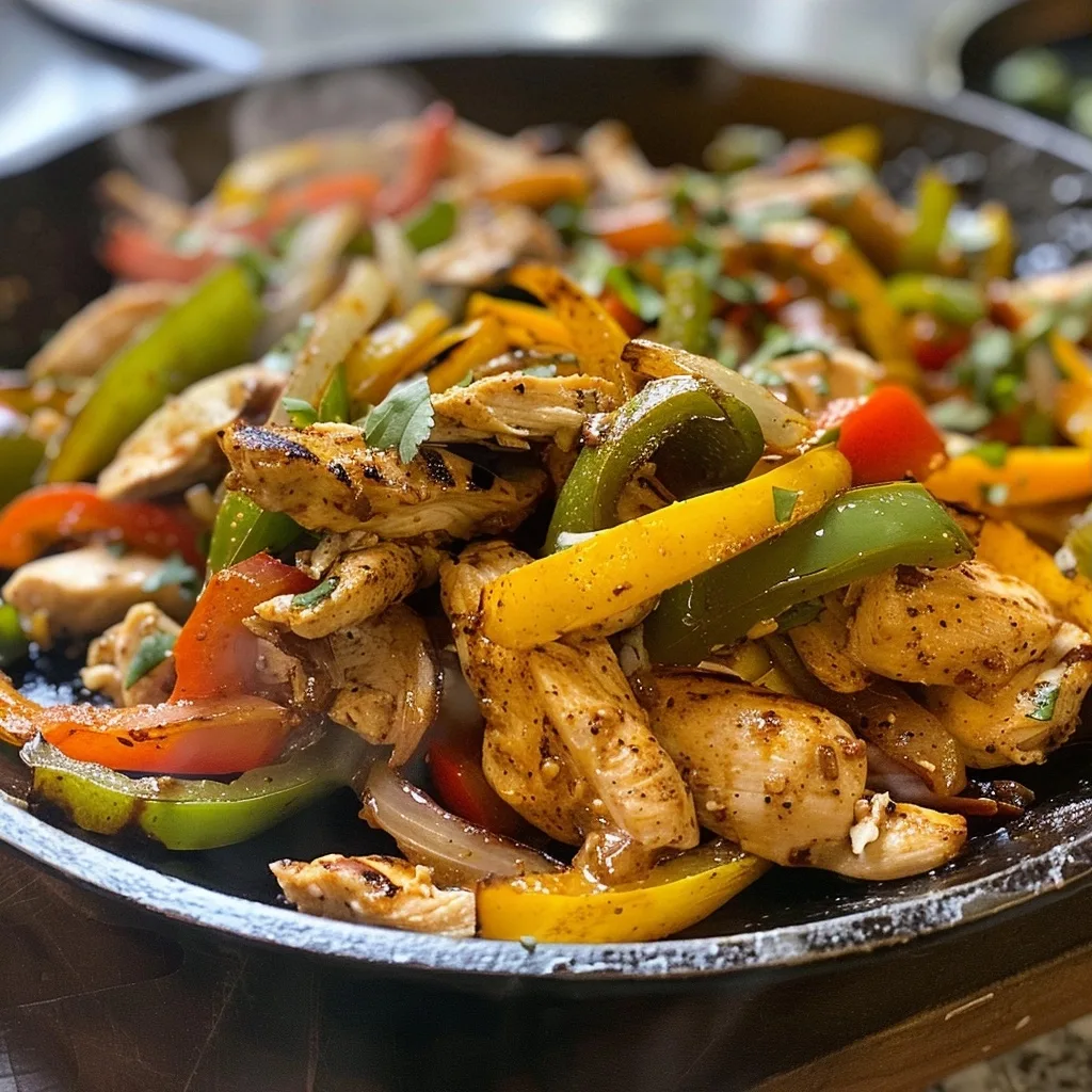 Easy Skillet Chicken Fajitas with Shredded Chicken