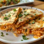 Quick Buffalo Shredded Chicken Quesadillas