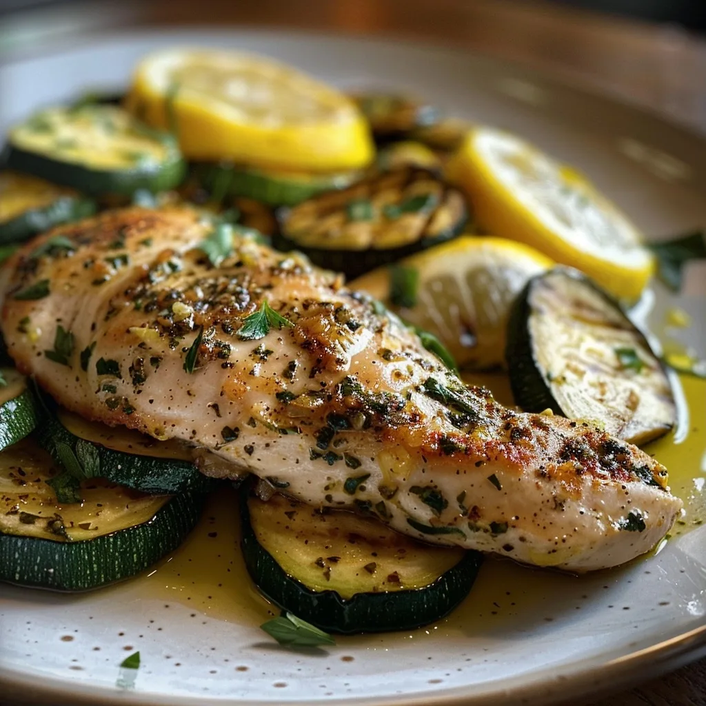 Sheet Pan Lemon Herb Chicken Breast and Zucchini
