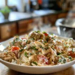30-Minute Creamy Tuscan Shredded Chicken Skillet